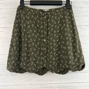 Cooperative Green Floral Scallop Hem Skirt Size 4